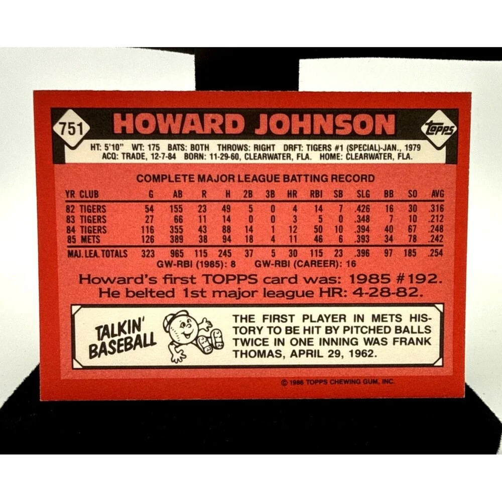 Sid Fernandez, Howard Johnson & Dave Johnson  Signed 1989 TOppdNY Mets 1986